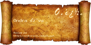Ondra Éva névjegykártya